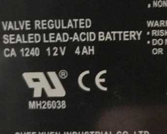 Battery model number CA1240