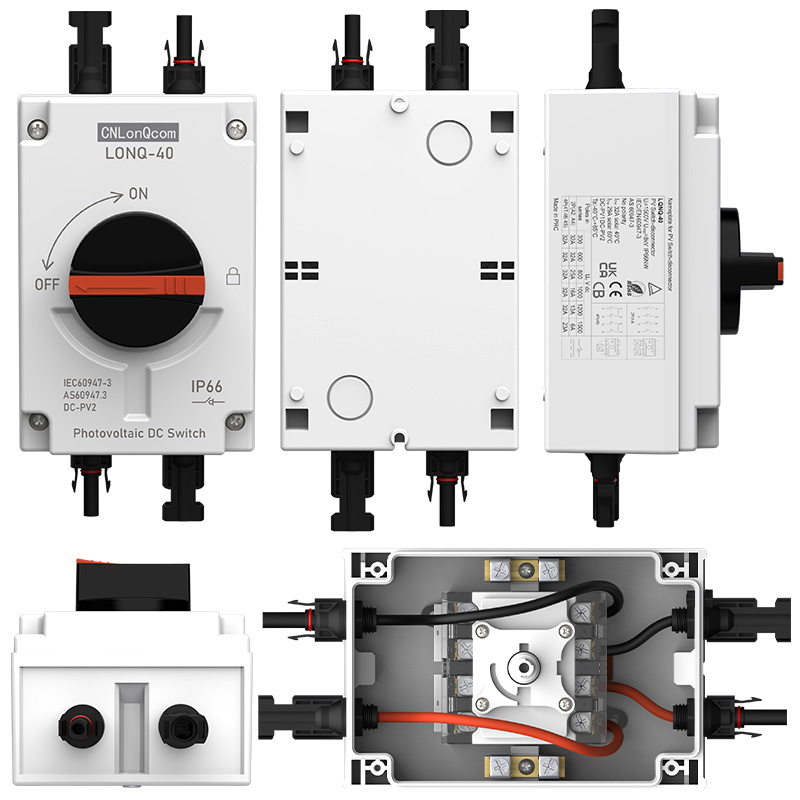 PV Solar Disconnect Switch DC1200V 32A 1in 1out