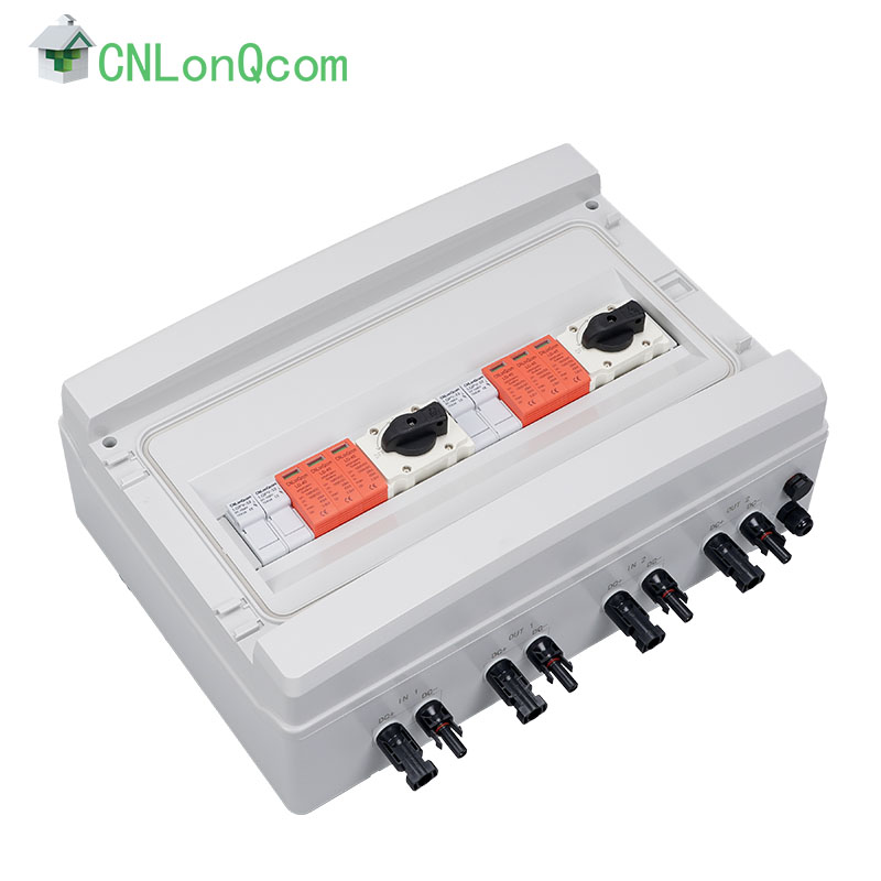 Plastic DC1000V combiner box 2 in and 2 out